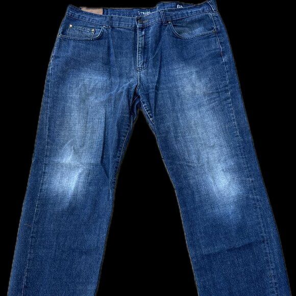Chaps Denim Straight Fit Jeans Blue Medium Wash 5 Pocket Men's 40 X 30 - Picture 1 of 10